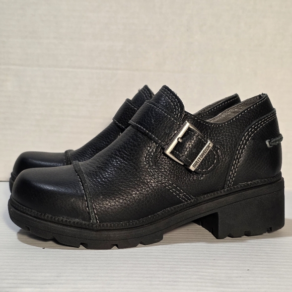 Harley Davidson Ankle Boots Womans Size 5 Leather Black Like New - Picture 2 of 8